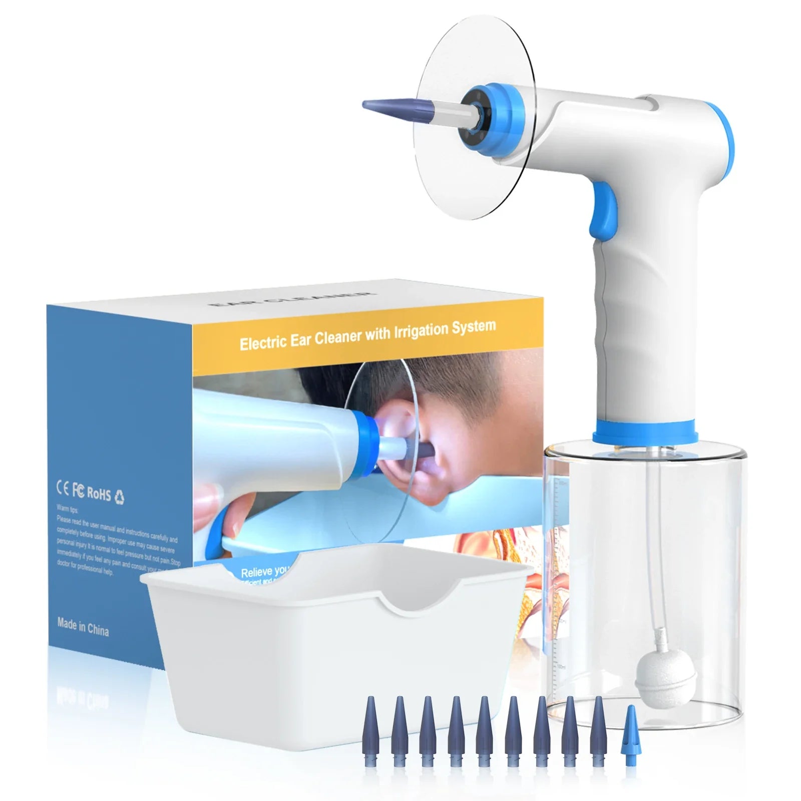 Povei Electric Earwax Remover Kit for Gentle Ear Cleaning - 4 Pressure Modes