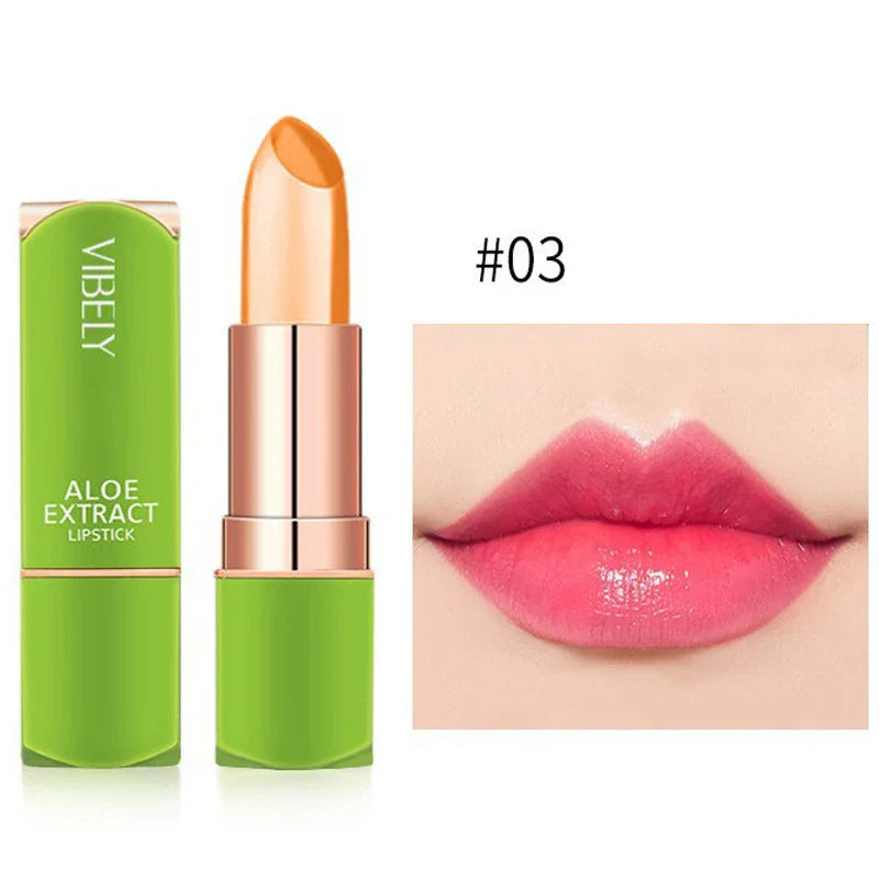 Povei Color-Changing Aloe Vera Jelly Lipstick: Moisturizing Tint, Lasting Color, Lip Care