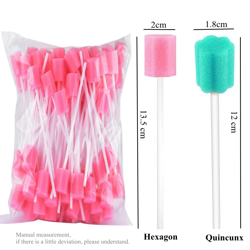 Povei Disposable Mouth Swabs Sponge Dental Swabsticks for Oral Care Health