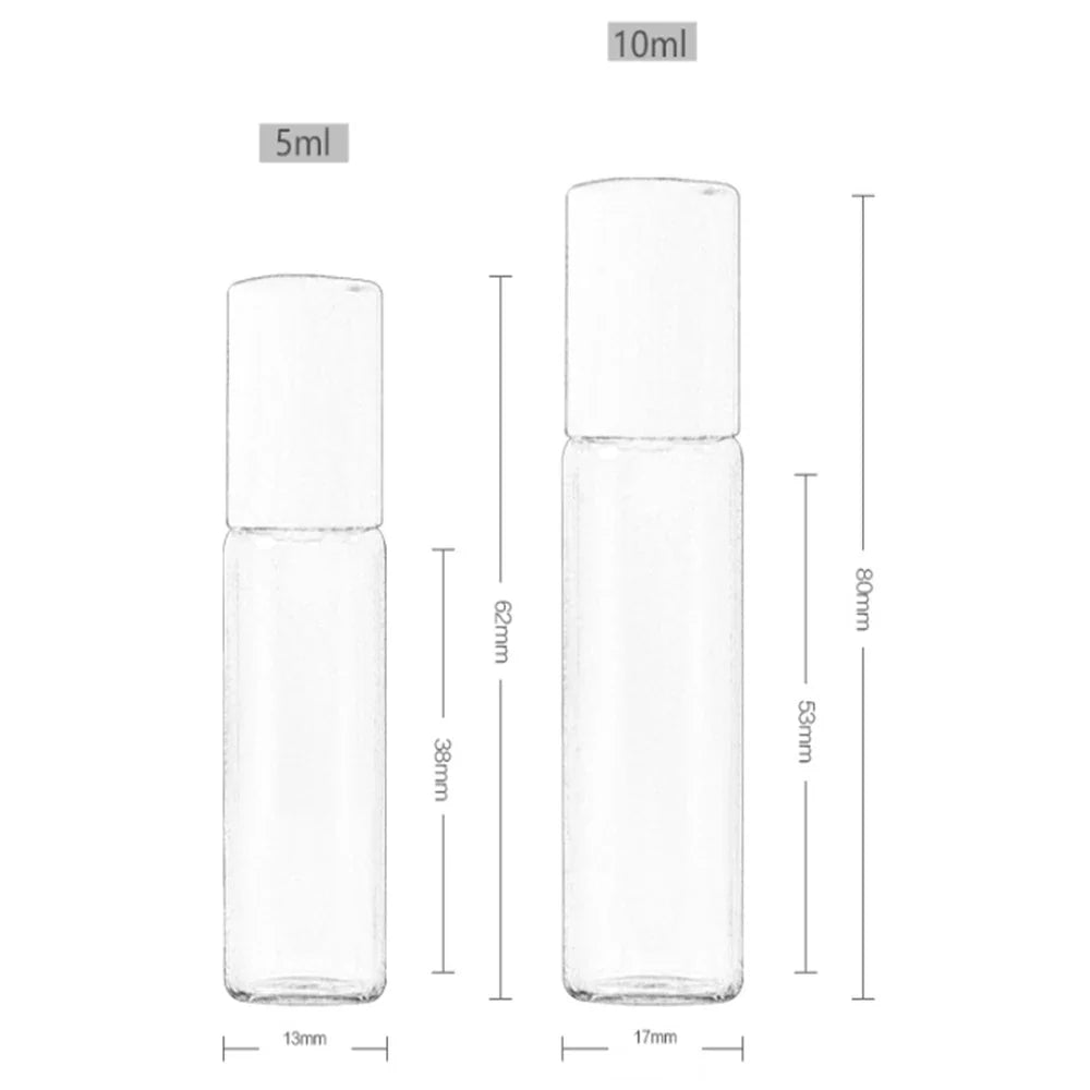 Povei 10ml & 5ml Glass Roll-On Bottles for Essential Oils