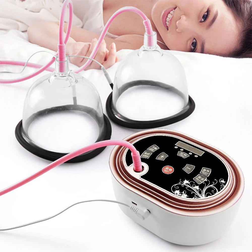 Povei Big Breast Massager Vacuum Cup Vibrating Nipple Sucker Pump