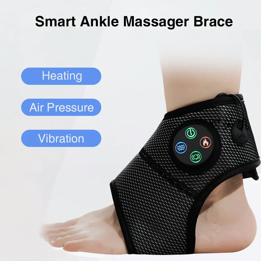 Povei Electric Air Pressure Ankle Brace Joint Heating Vibration Massage Support