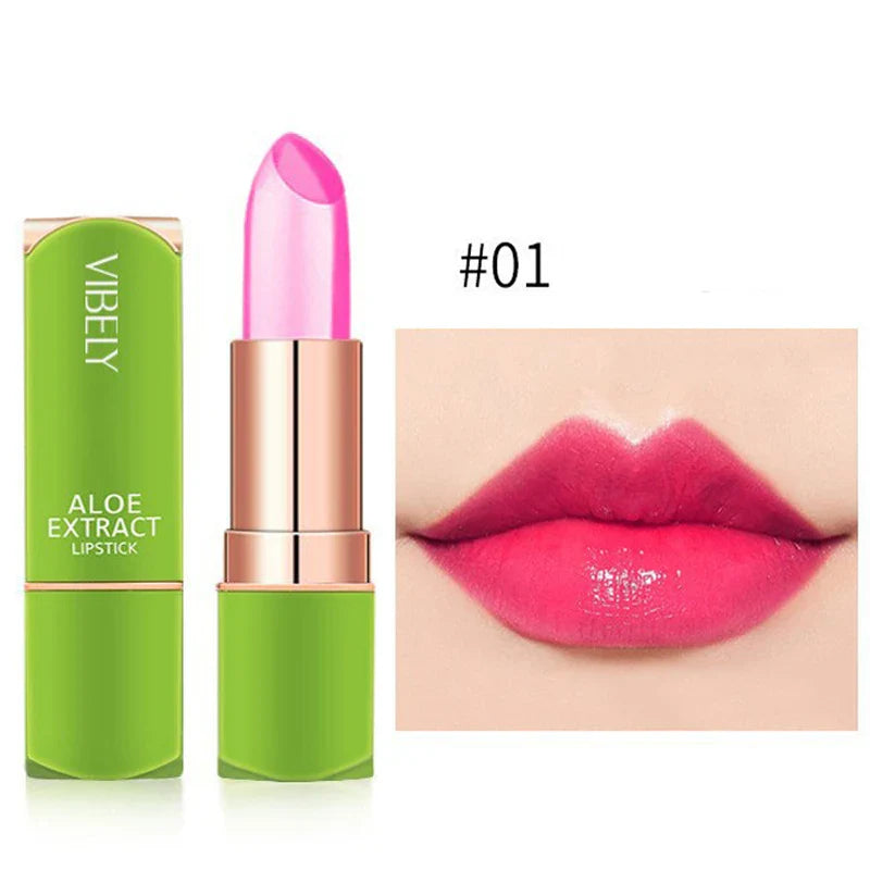 Povei Color-Changing Aloe Vera Jelly Lipstick: Moisturizing Tint, Lasting Color, Lip Care