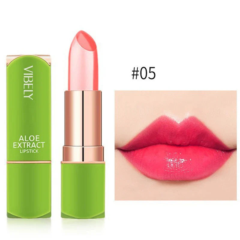 Povei Color-Changing Aloe Vera Jelly Lipstick: Moisturizing Tint, Lasting Color, Lip Care