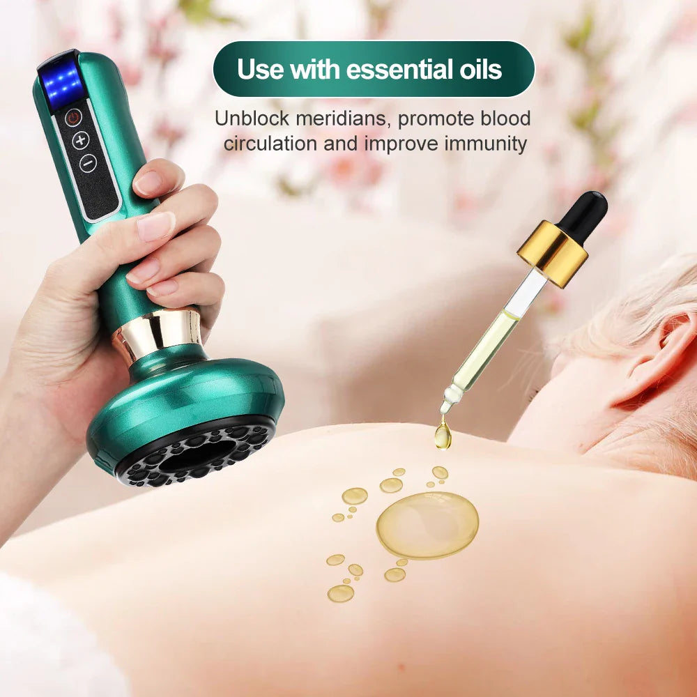 Povei Electric Cupping Device 12/6 Levels Vacuum Cupping Rechargeable Scraping Suction Massage Apparatus