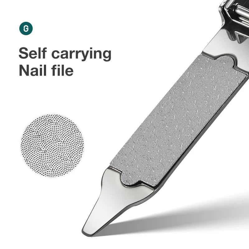 Povei Compact Nail Clippers: Stainless Steel Manicure Cutter & File