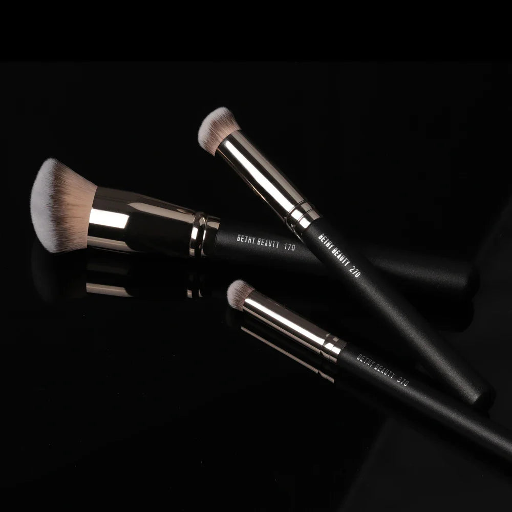 Povei 3pcs Brush Set: Foundation, Concealer, Blending Makeup Brush Kit