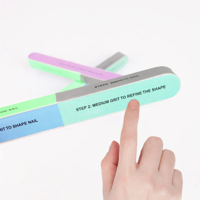 Povei 6-Sided Polishing Nail File for Professional Manicures