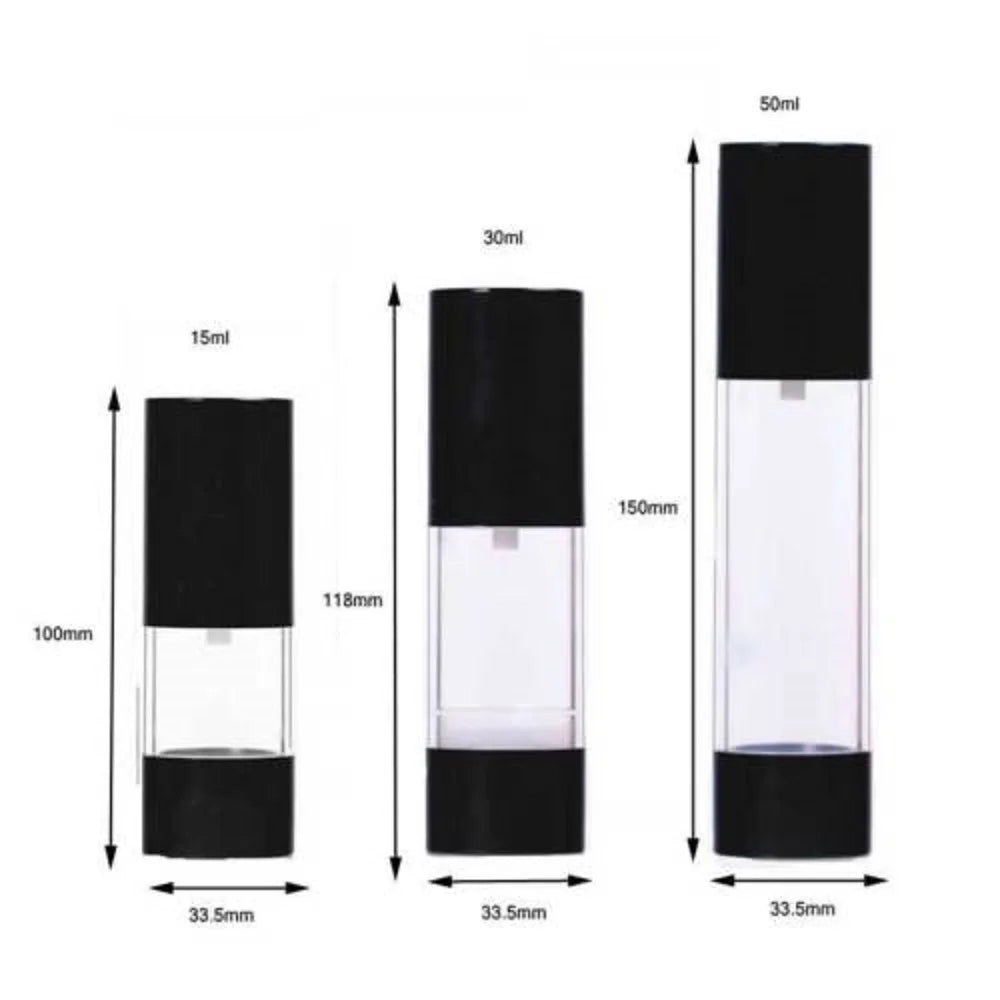 Povei Airless Pump Lotion Bottles: 15ml, 30ml, 50ml - Portable Cosmetic Containers