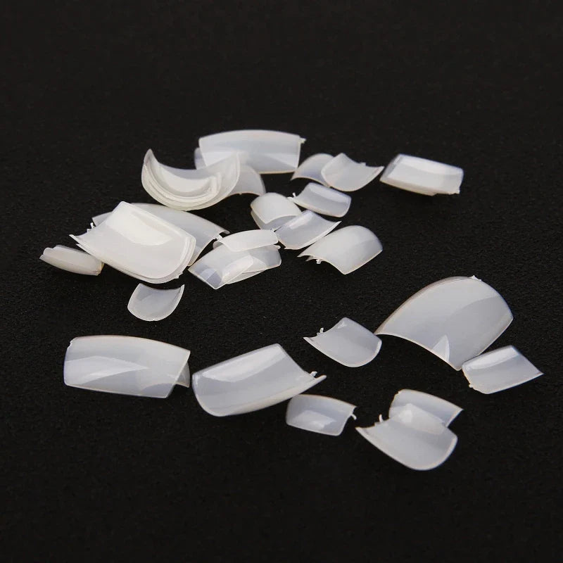 100Pcs Povei Acrylic Toe False Nails Tips: Natural/White/Clear Foot Fake Nails Manicure Art