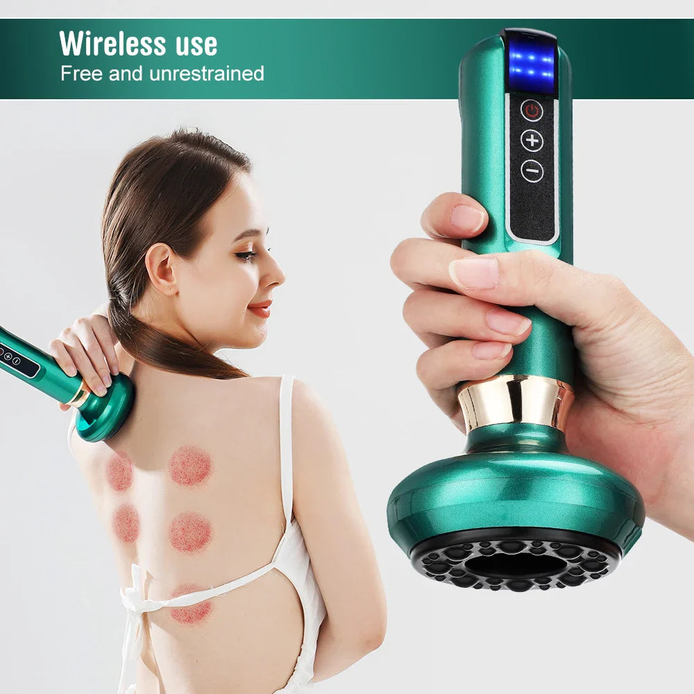 Povei Electric Cupping Device 12/6 Levels Vacuum Cupping Rechargeable Scraping Suction Massage Apparatus