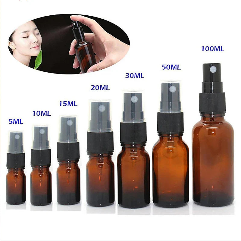 Povei Amber Glass Mini Spray Bottles for Aromatherapy and Perfume