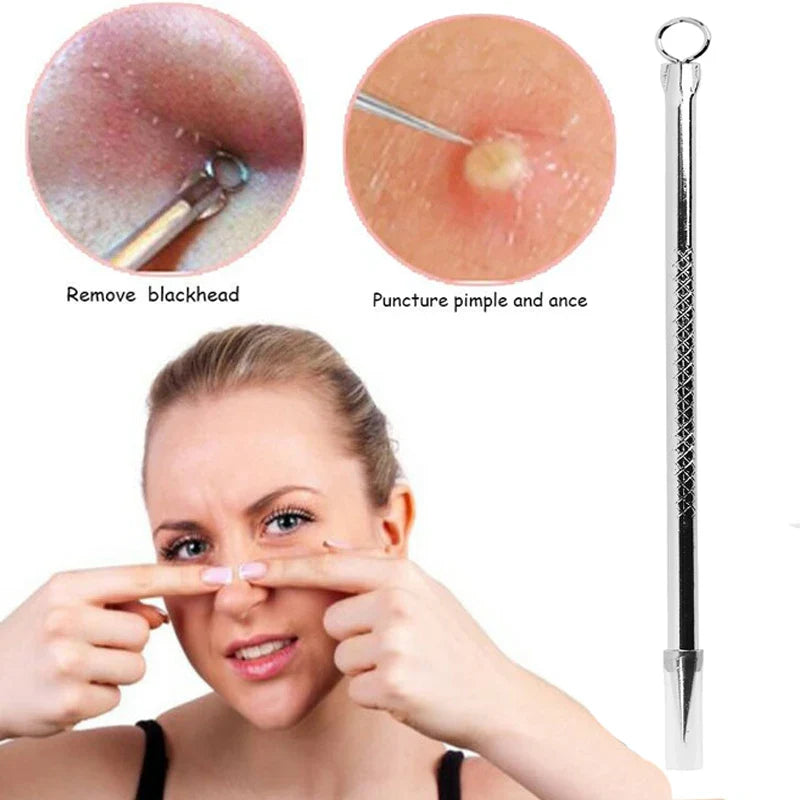 Povei Acne Clearing Needle | Double-Headed Stainless Steel Blackhead Remover