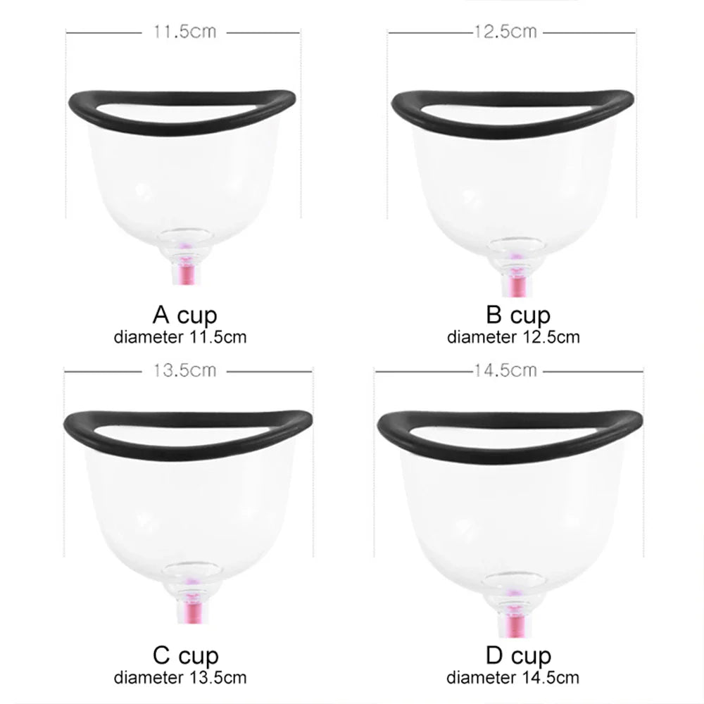 Povei Big Breast Massager Vacuum Cup Vibrating Nipple Sucker Pump