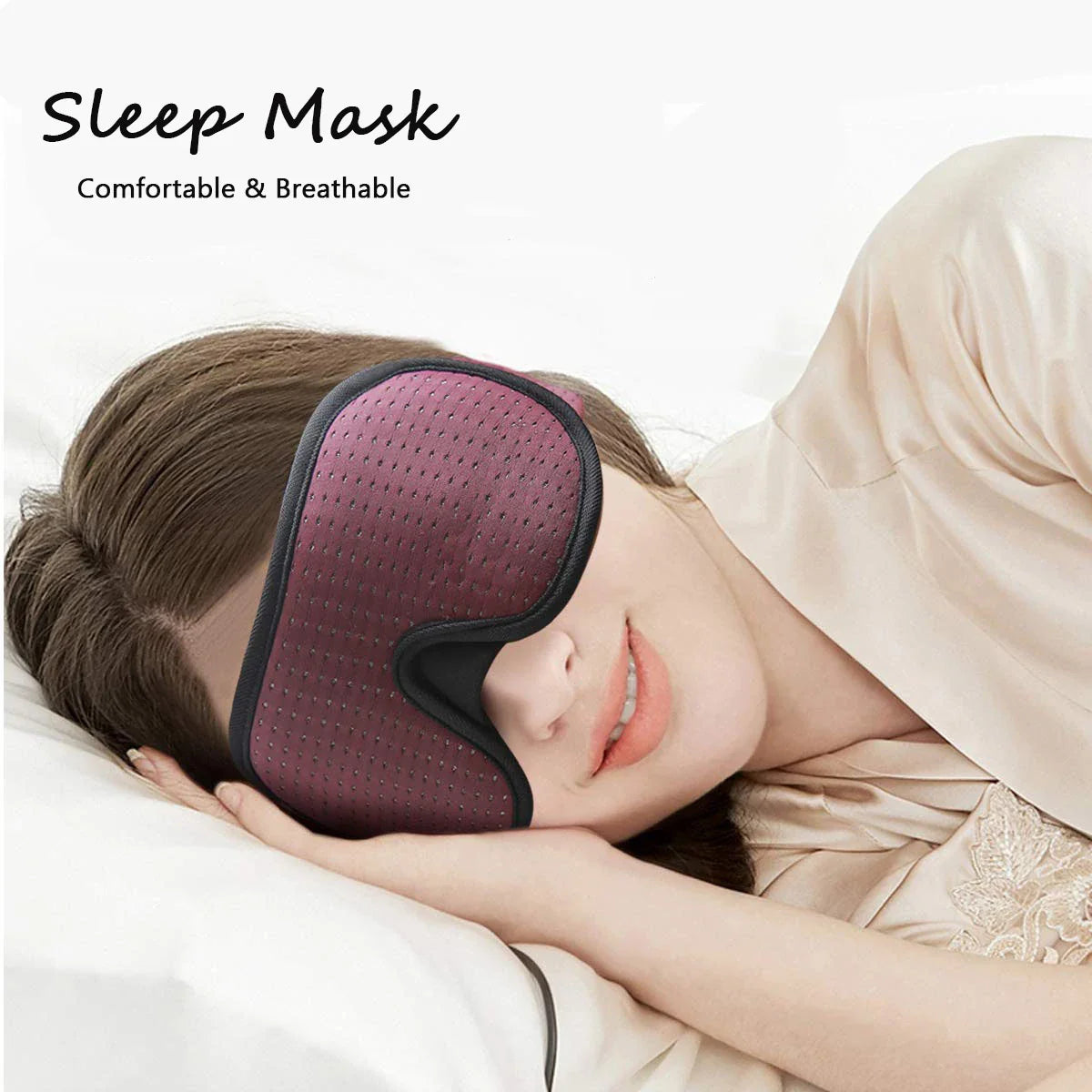 Povei 3D Sleep Mask Eyepatch Eyeshade for Restful Sleep