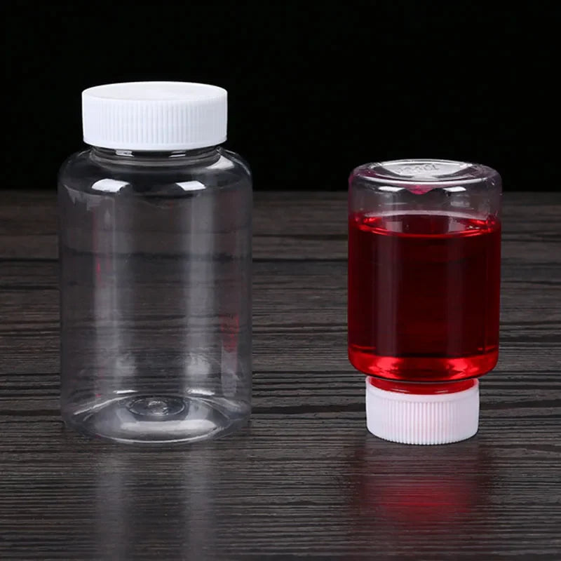 Povei Clear PET Seal Bottles for Pills, Reagents & Medicine - Various Sizes