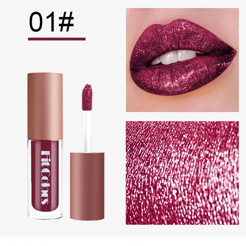 Povei Diamond Velvet Lip Gloss: Moisturizing Matte Liquid Lipstick Makeup