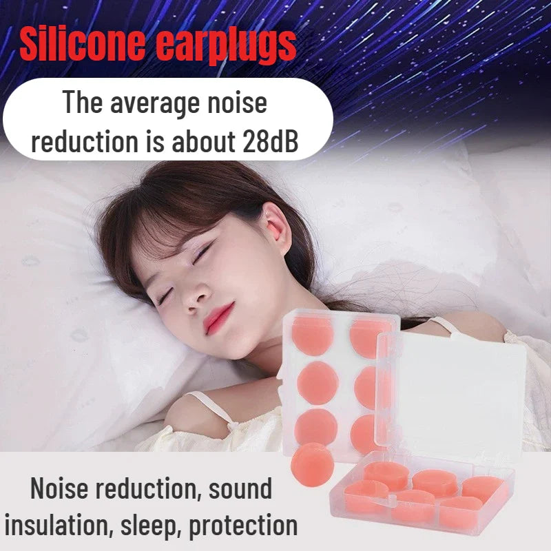 Povei Silicone Earplugs Set for Noise Reduction, Sound Insulation, and Sleep Protection