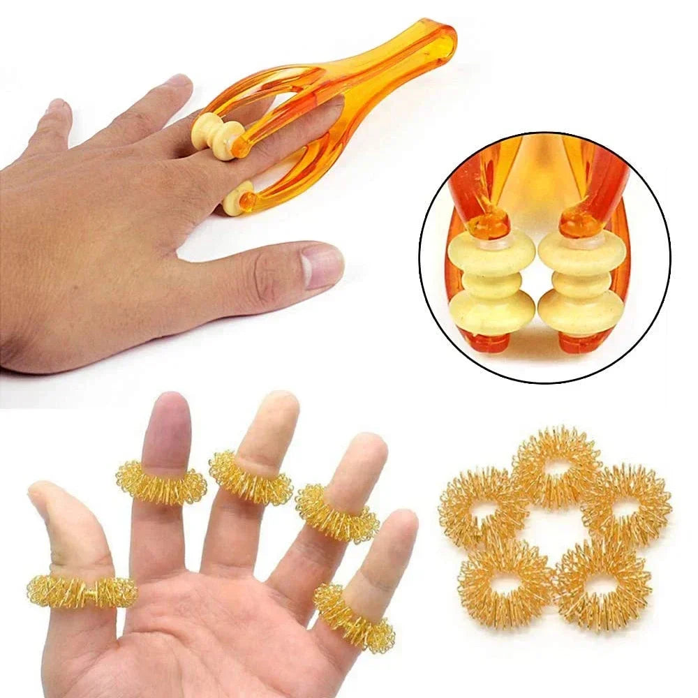 Povei Finger Roller & Spiky Wrist Ring Set for Anxiety Relief & Finger Relaxation