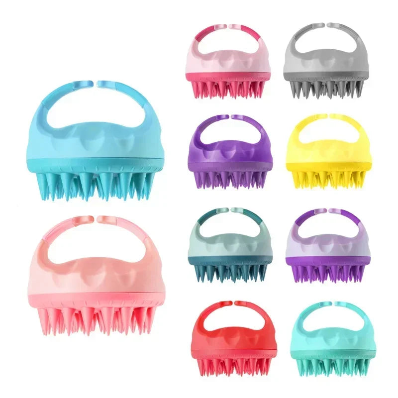 Povei Silicone Scalp Massage Brush Shampoo Comb for Hair Care