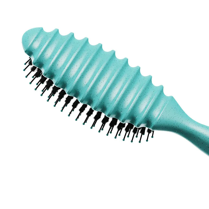 Povei Boar Bristle Curl Defining Hair Brush for Tangled Hair & Scalp Massage