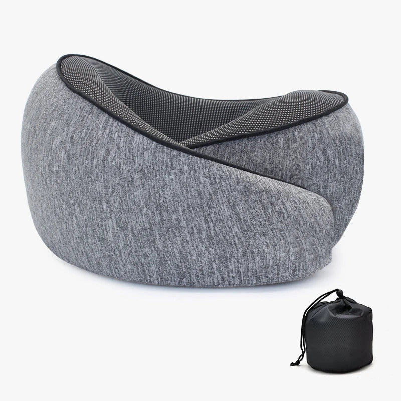 Povei Snail Style Memory Foam Travel Neck Pillow, Portable U-shaped Support