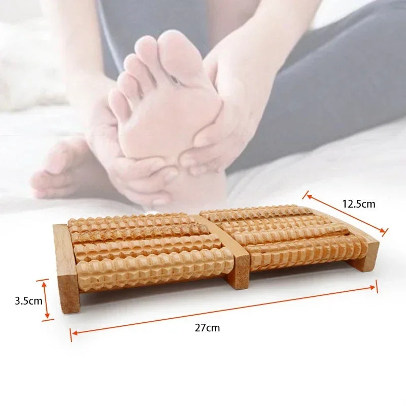 Povei Wood Foot Massager 3D Shiatsu Roller Muscle Relax Massager