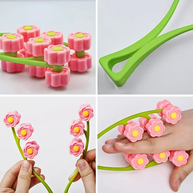 Povei Flower Facial Massager Roller for Anti Wrinkle Face-Lift and Relaxation