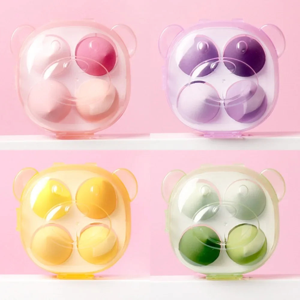 Povei 4-Pack Cartoon Beauty Egg Makeup Sponges - Soft Foundation Powder Puffs