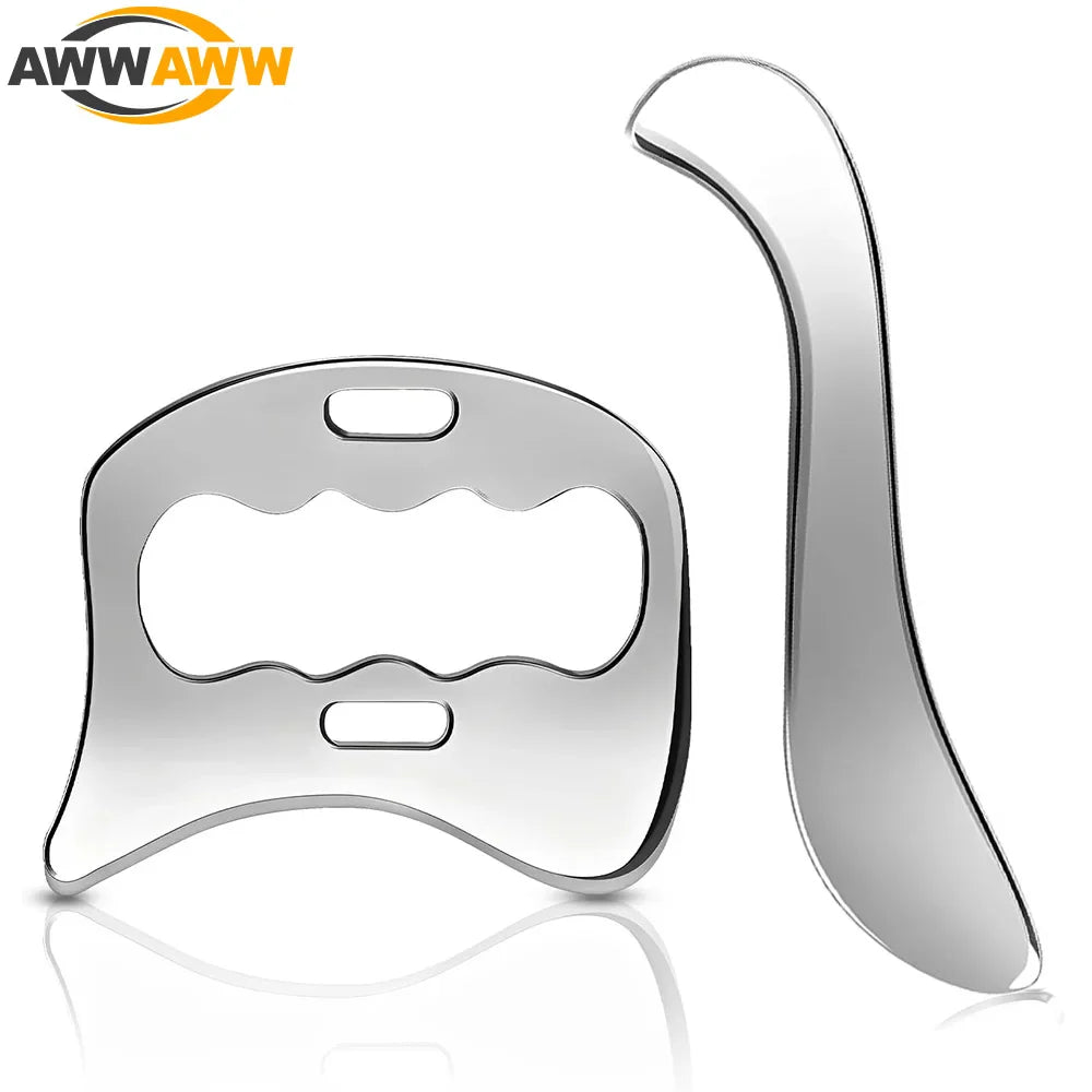 Povei Stainless Steel Gua Sha Muscle Scraper for Lymphatic Drainage & Massage