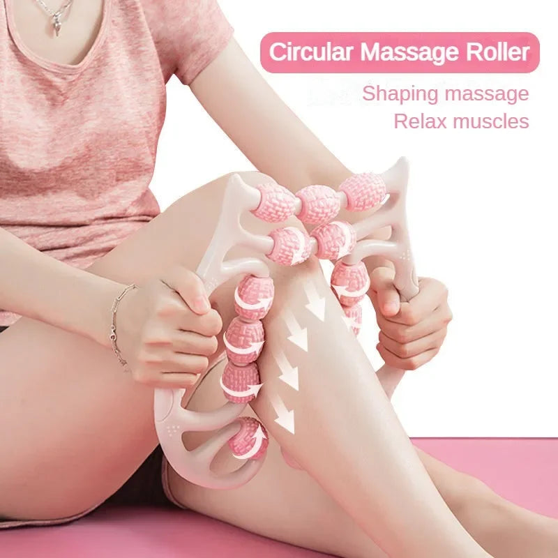 Povei 360° Muscle Roller 13-Wheel Lymphatic Drainage Massager for Legs, Neck, Arms