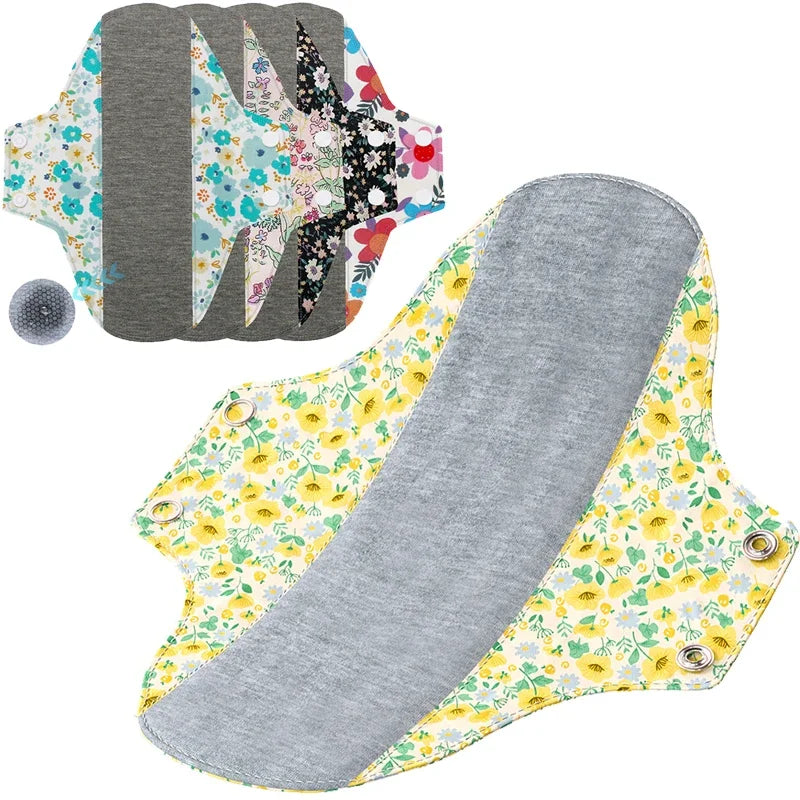 Povei Cotton Reusable Menstrual Pads | Washable Sanitary Napkin with Colored Cotton