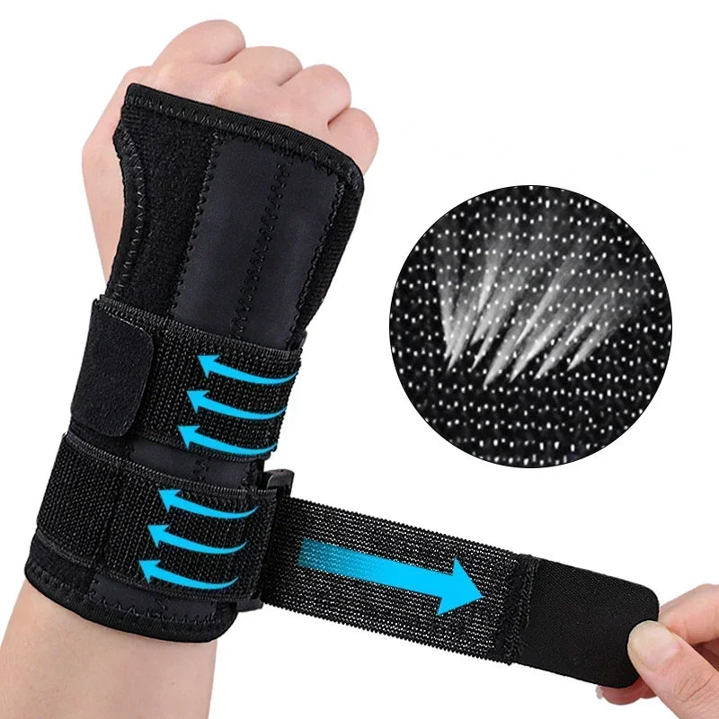 Povei Wrist Brace for Carpal Tunnel Relief - Adjustable Splint with Stays & Night Support