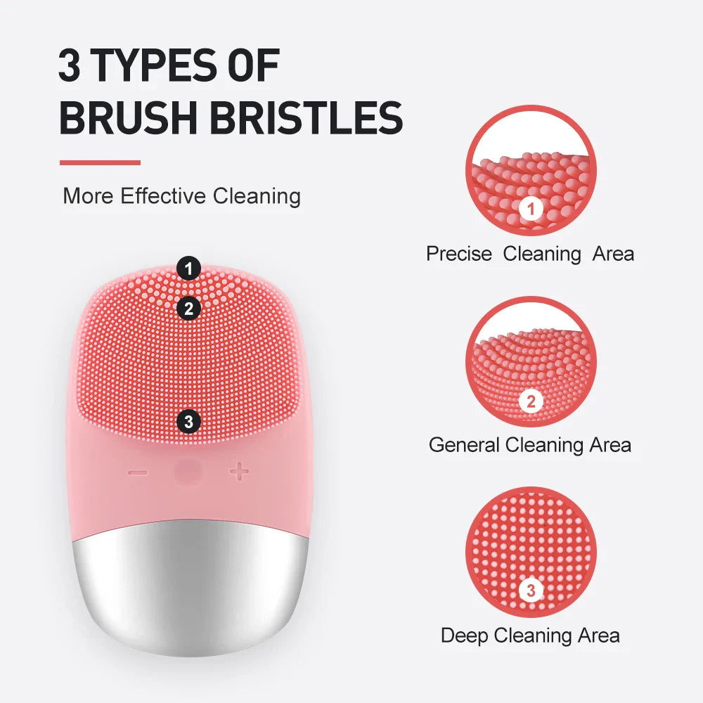 Povei Sonic Facial Cleansing Brush Skin Massager