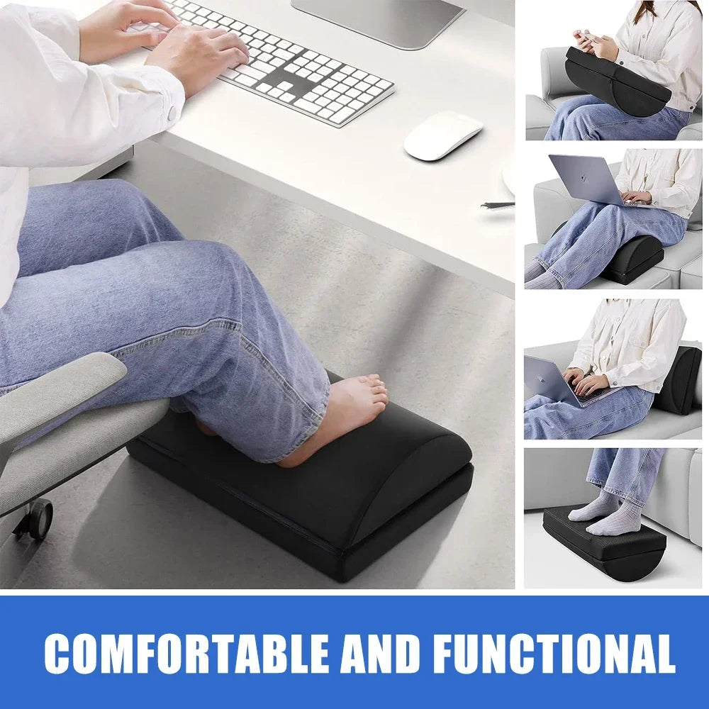 Povei Soft Memory Foam Foot Rest for Desk Work Gaming Ergonomic Support