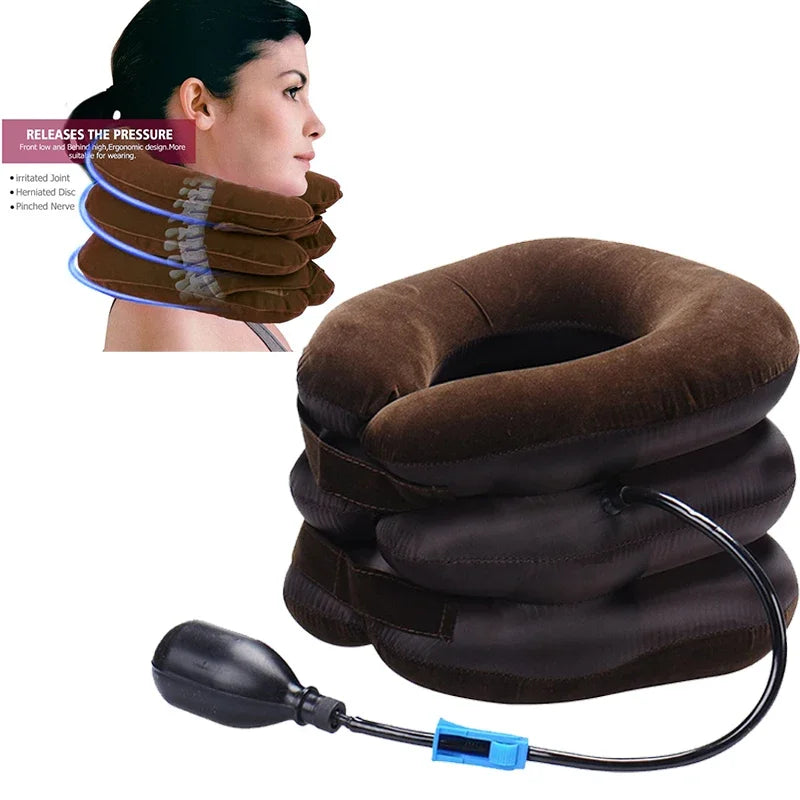 Povei Neck Stretcher Air Pillow Cervical Brace Traction Device