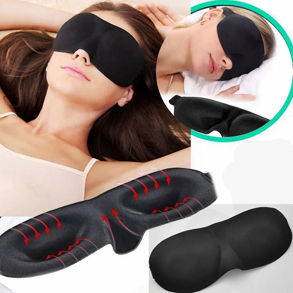 Povei 3D Contoured Eye Mask for Sleeping, Block Out Light, Concave Molded Design