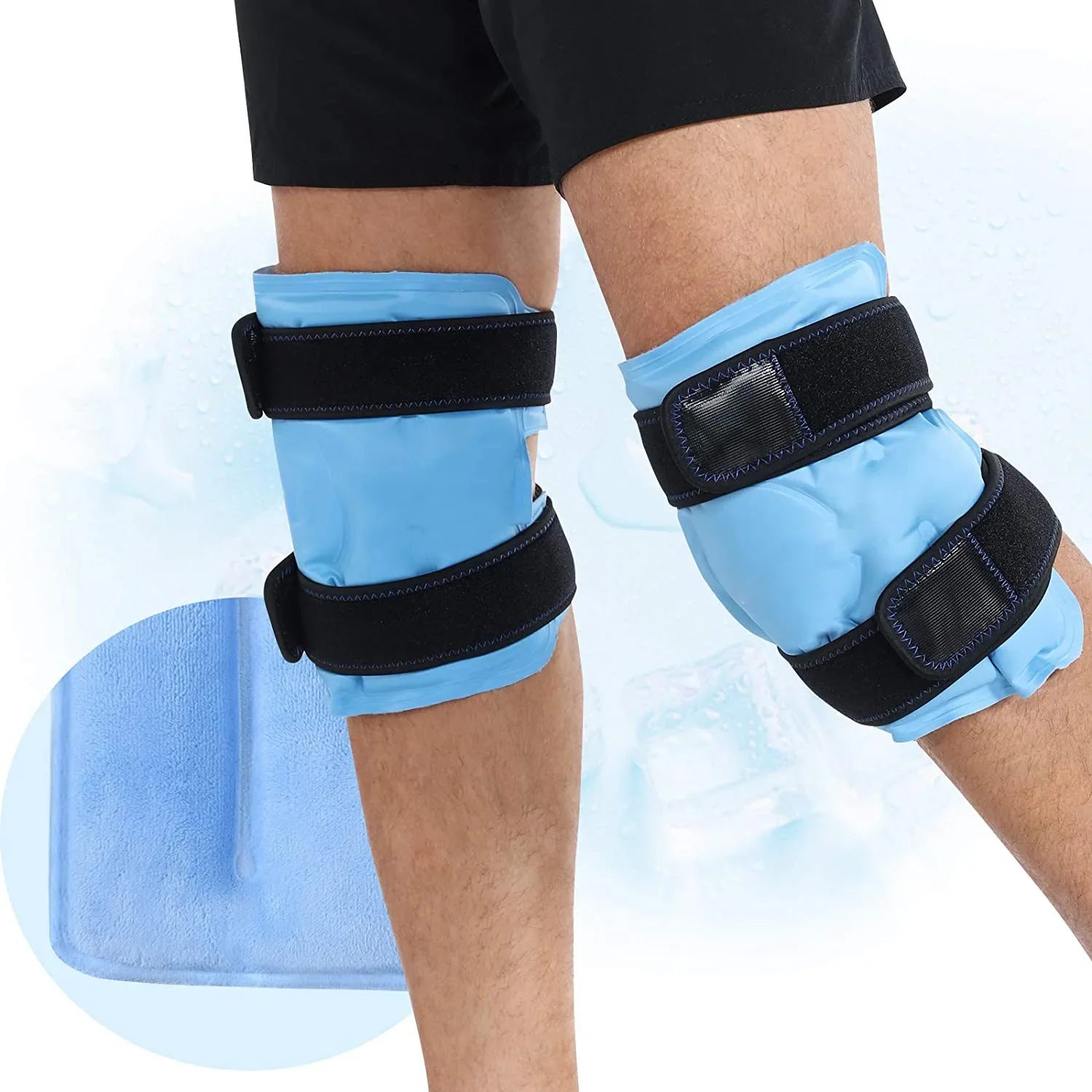 Povei Gel Cooling Knee Calf Ice Pack Hot Cold Therapy Pad