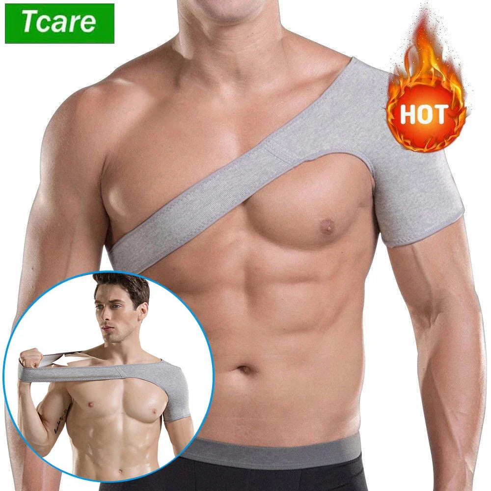 Povei Bamboo Charcoal Back Support Shoulder Guard Brace - S-XL