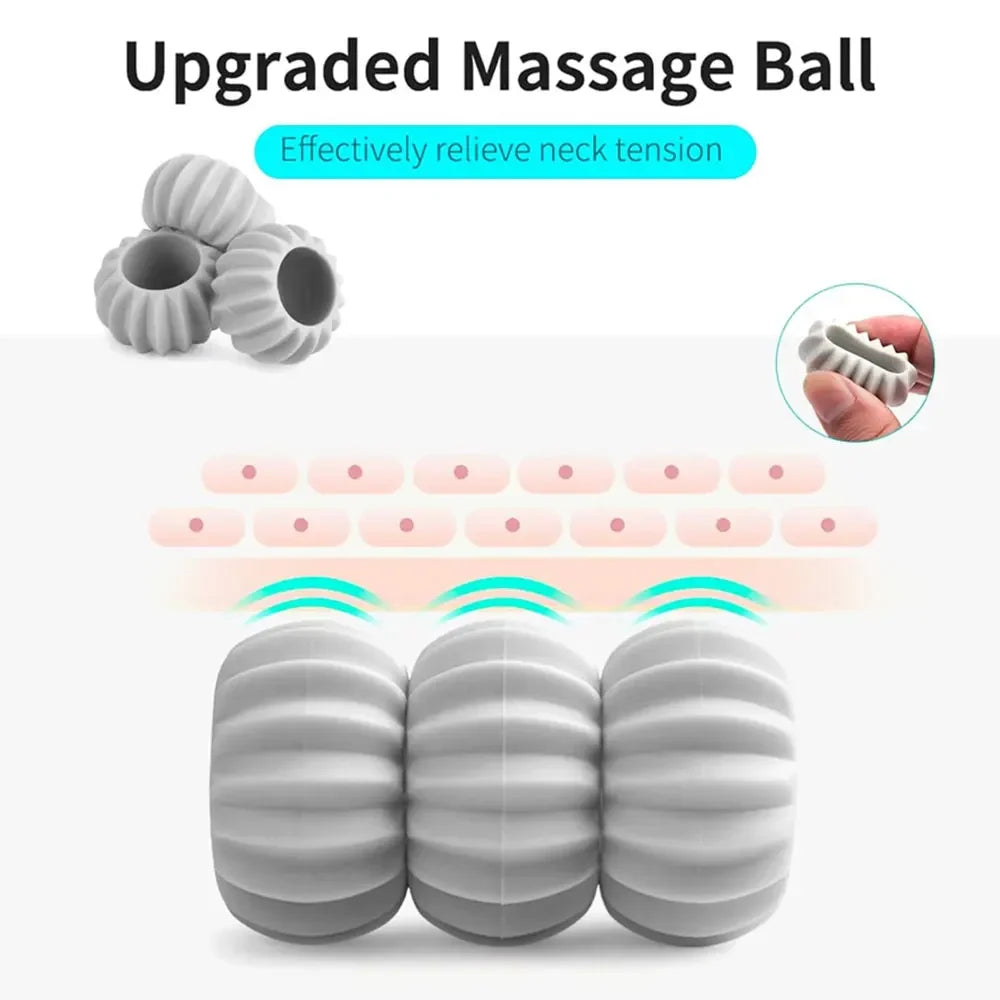 Povei Neck Massager: Handheld Deep Tissue Relief with 6 Massage Balls