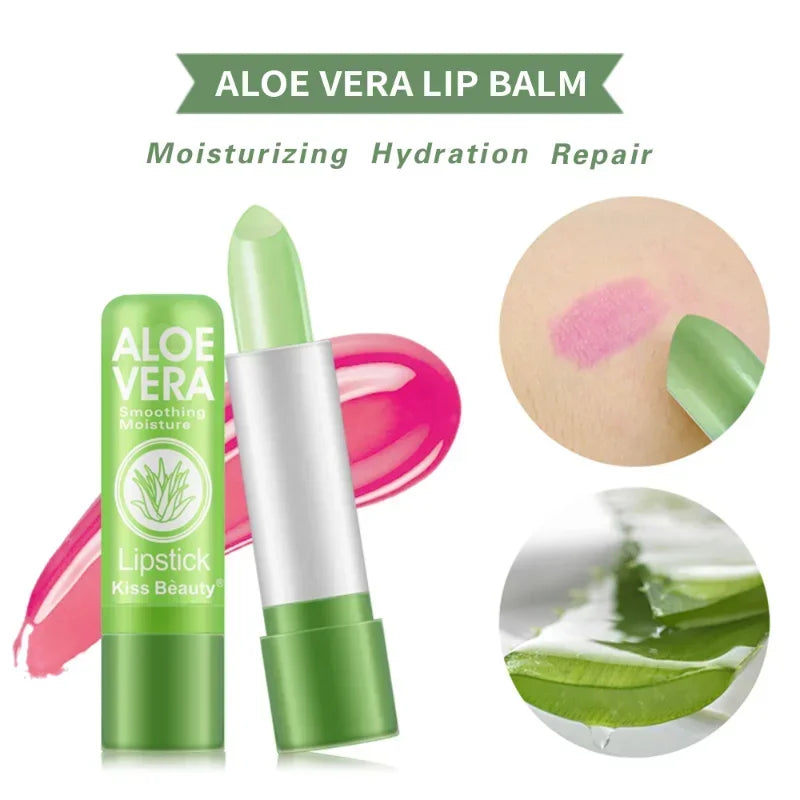 Povei Aloe Vera Lipstick: Long Lasting Color Changing Lip Balm