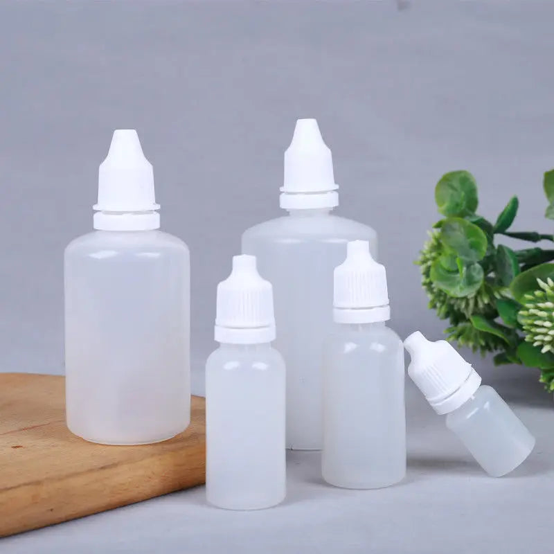 Povei 5-100ml Squeezable Drop Bottle Set for Liquids and Samples