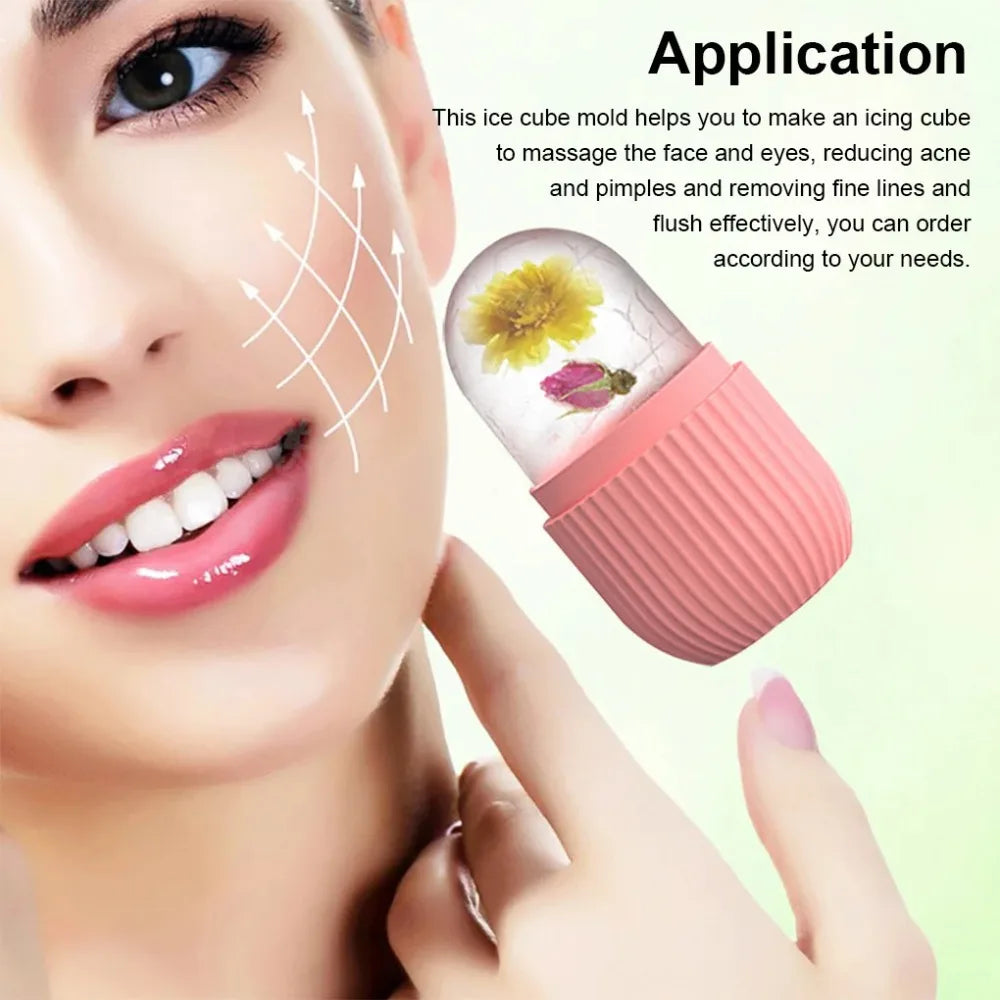 Povei Silicone Ice Facial Roller for Beauty Lifting and Contouring