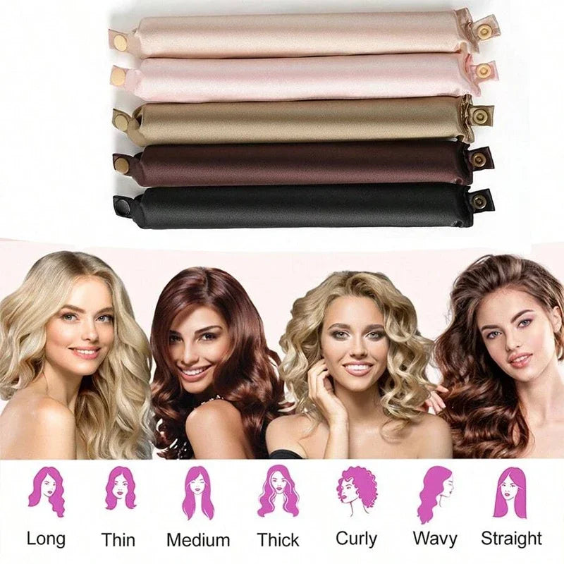 Povei Satin Curling Rod Headband for Heatless Soft Curls