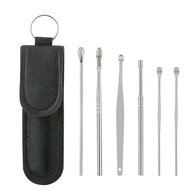 Povei Ear Wax Pickers Set: Stainless Steel Earpick Wax Remover Kit for Ear Care