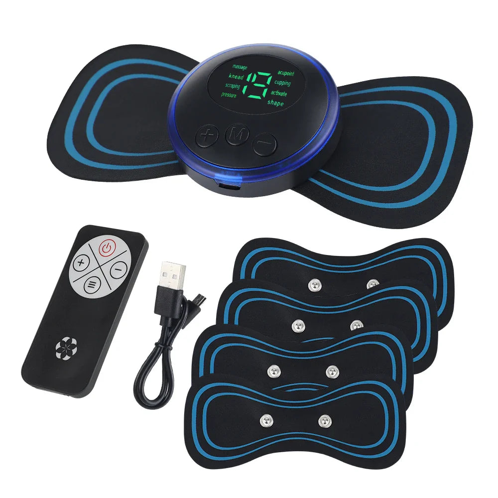 EMS Neck Massager Sticker: Muscle Stimulate Therapy with 8 Modes LCD Display