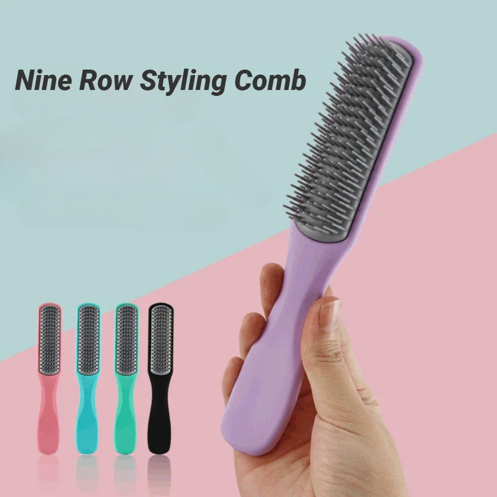 Povei Long Scalp Massage Comb Detangling Hair Brush Anti Static Wet Curly Hair Brush