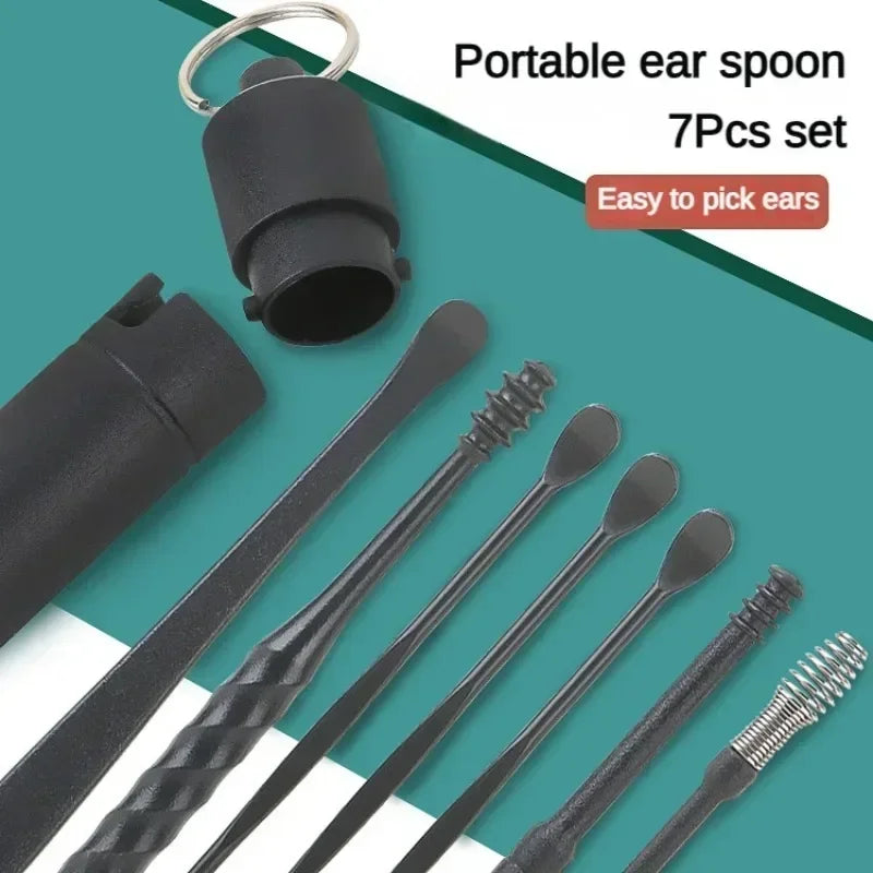 Povei Ear Cleaner Set: Soft Spiral Ear Care Spoon Tool for Gentle Earwax Removal