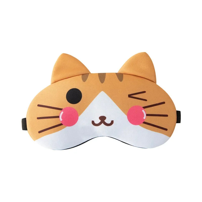 Povei Cat Plush Sleeping Mask Eye Cover Blindfold Nap Health Eyepatch_ultra Cozy