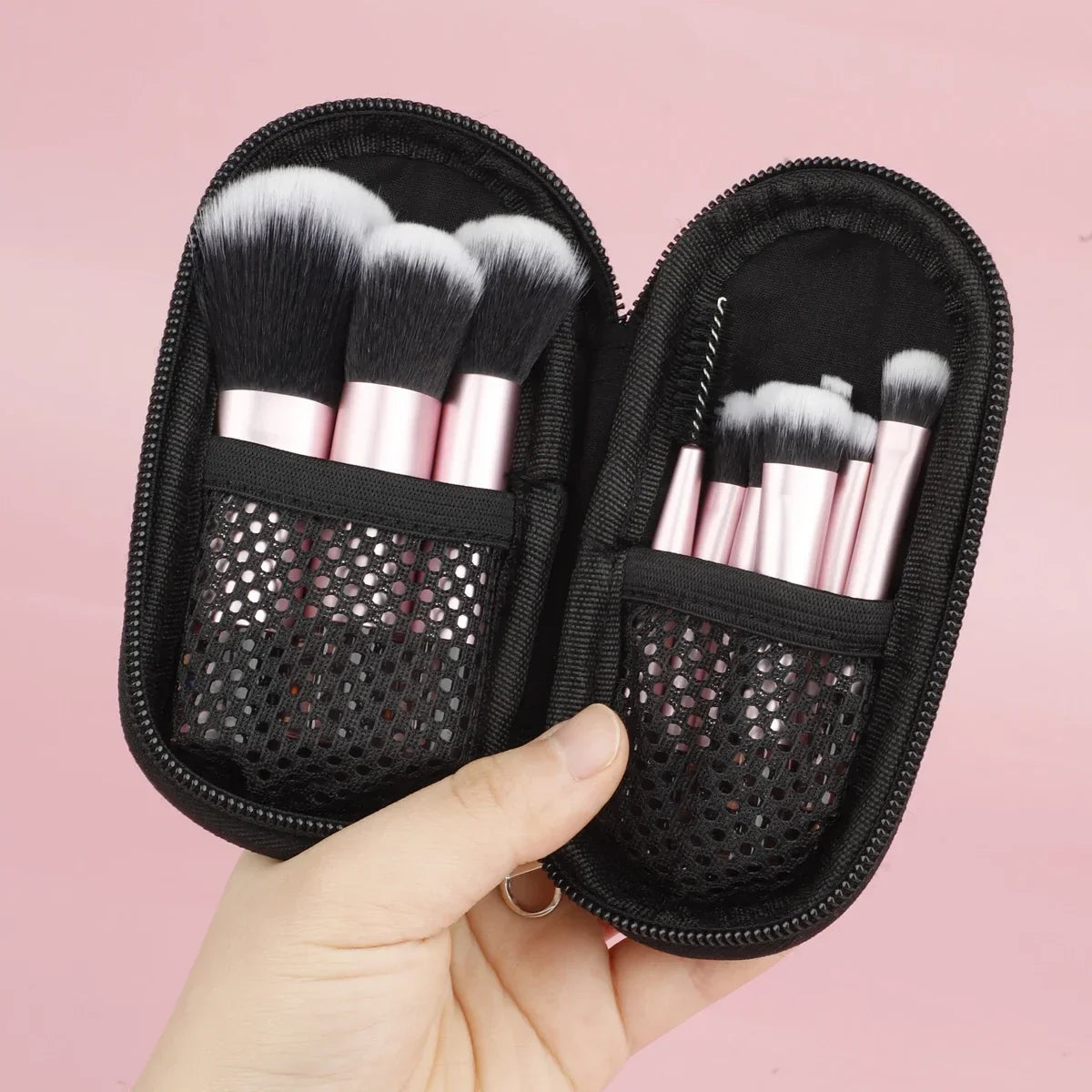 Povei 10-Piece Mini RT Makeup Brush Set for Professional Beauty Travel Makeup